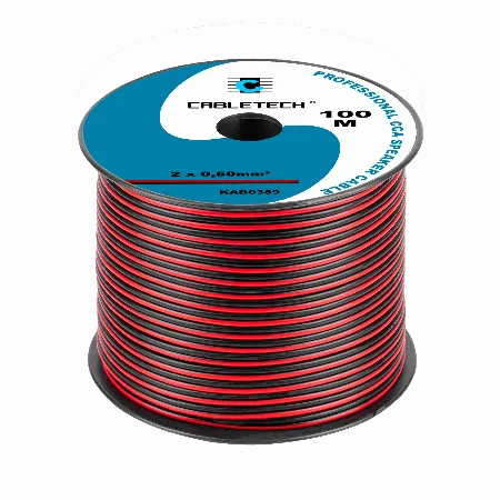 Cablu difuzor CCA 2 x 0,50 mm negru-rosu, rola 100 m