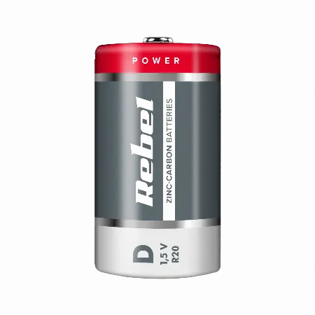 Baterie zinc-carbon Rebel R20, tip D, 1,5 V