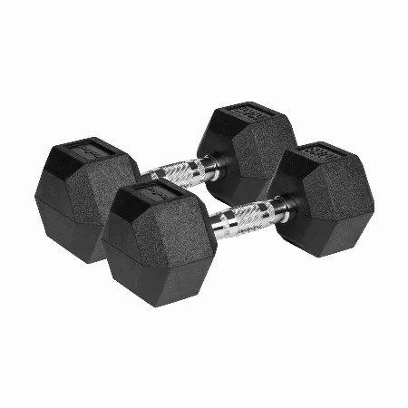 Gantere hexagonale din fonta cauciucata 2 x 10 kg Rebel Active