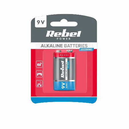 Baterie alcalina Rebel Extreme 9V, blister 1 buc.