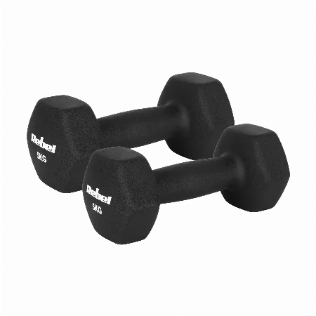 Gantere din fonta cu acoperire din neopren HEX 2 x 5 kg REBEL ACTIVE