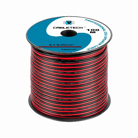 Cablu difuzor CCA 2 x 0,75 mm², negru-roșu, 100 m