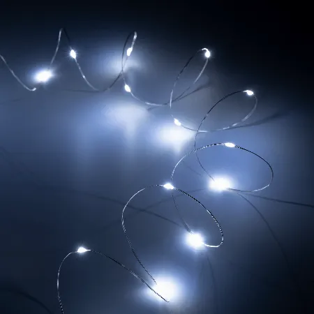 Sir iluminat festiv Rebel pe fir, 20 mini LED alb rece, 1,9 m