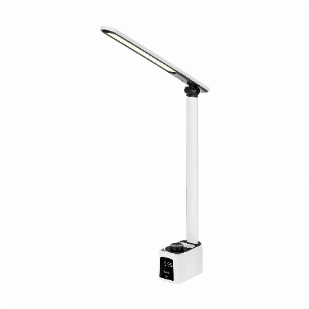 Lampa LED de birou cu ceas, port USB si USB-C