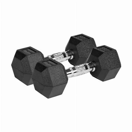Gantere hexagonale din fonta acoperite cu cauciuc 2x8 kg REBEL ACTIVE