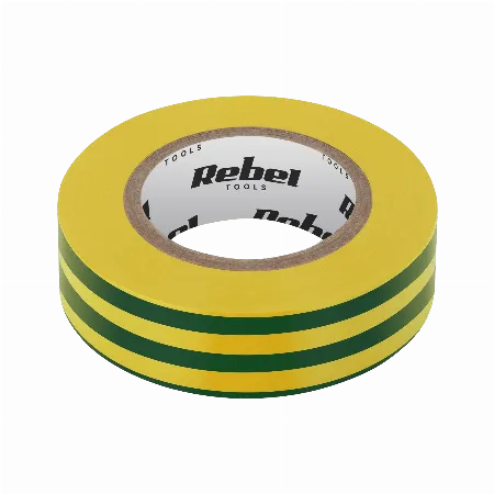 Banda izolatoare Rebel 0,13 mm x 19 mm x 20 yd, galben-verde