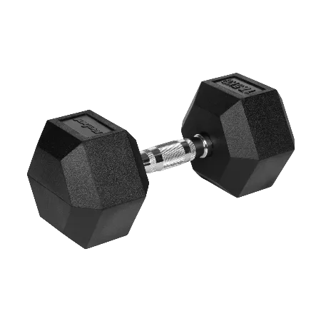 Gantera hexagonala din fonta acoperita cu cauciuc 17,5 kg Rebel Active