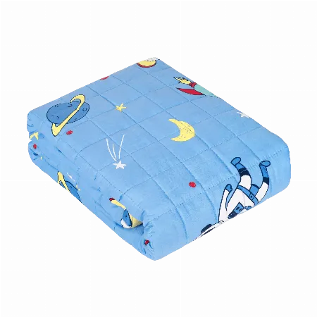Patura ponderata pentru copii Rebel, 100x150 cm, 3 kg, cu model cosmos