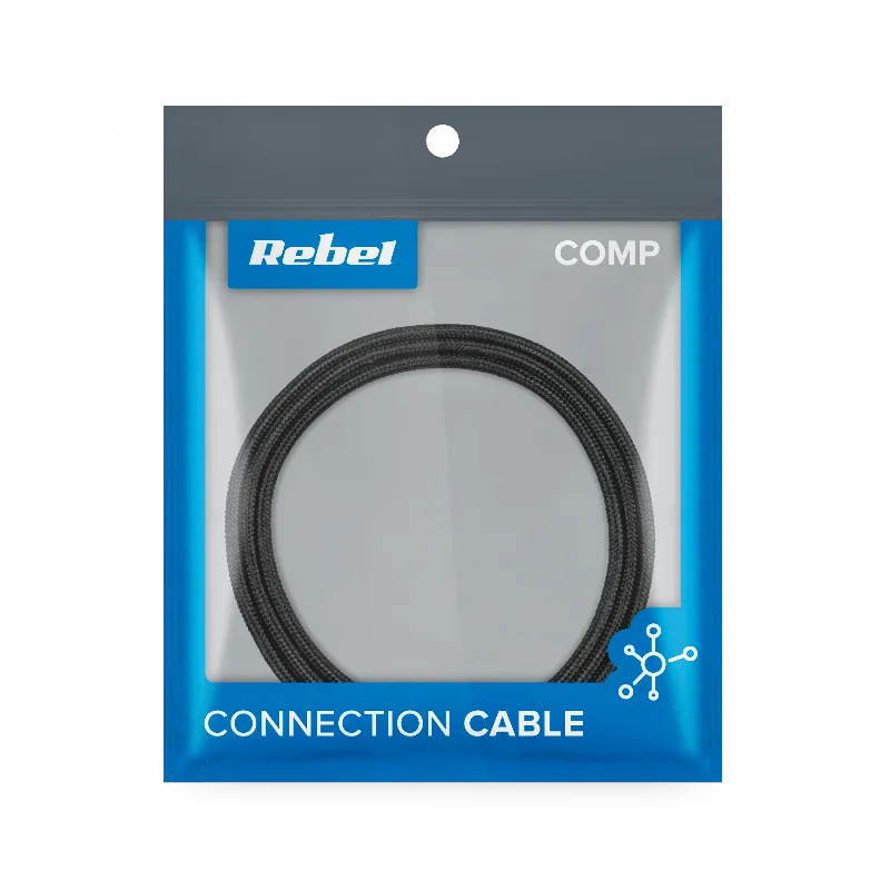 Cablu USB - USB tip C Rebel, 200 cm, negru