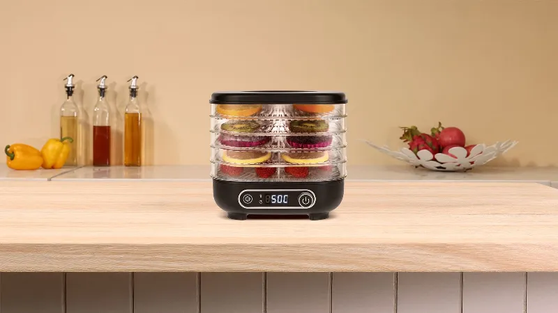 Deshidrator alimente Teesa TSA3033 cu 5 tavi, 300 W, afisaj LCD