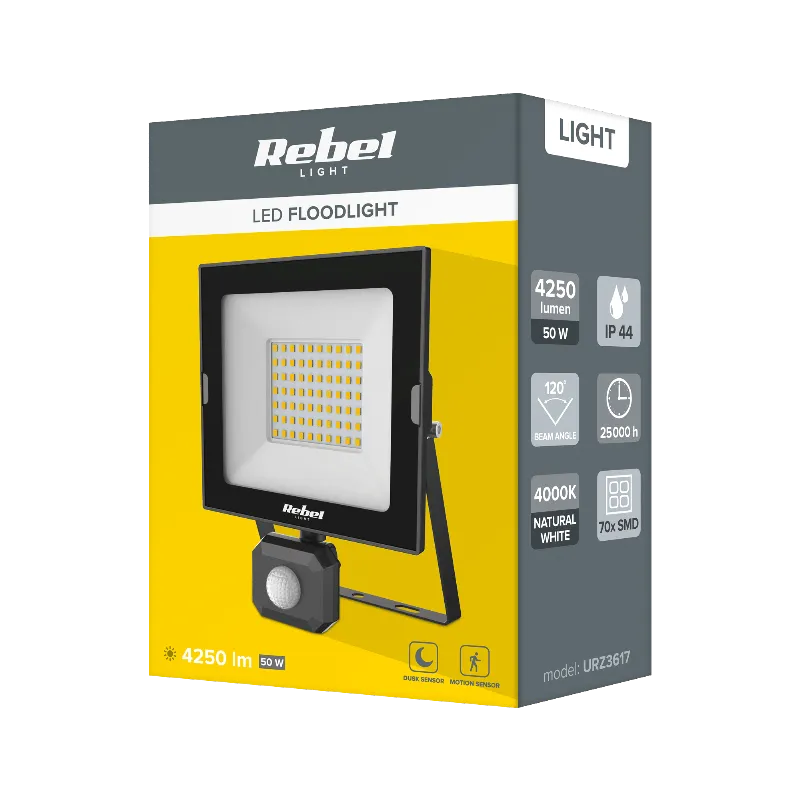 Reflector LED 50W 4000K cu Senzor 230V Rebel