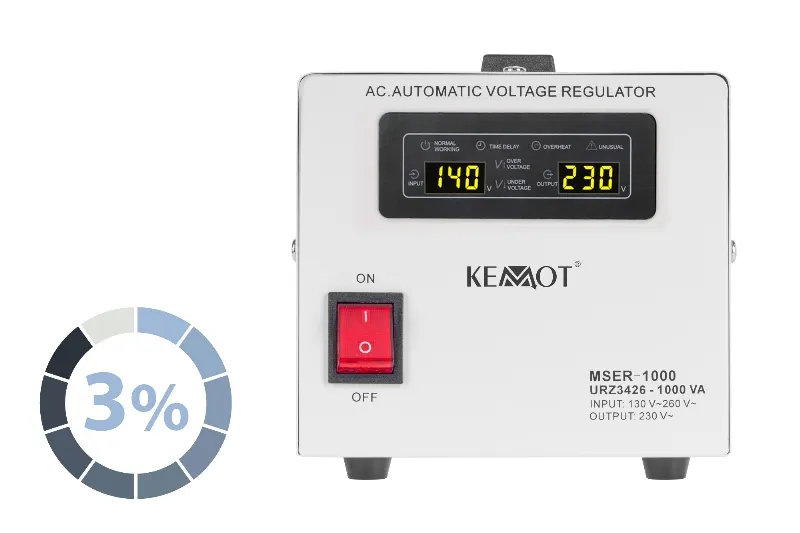 Stabilizator automat de tensiune cu servomotor KEMOT MSER-1000, 1000 VA
