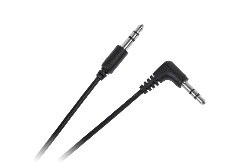 Cablu JACK 3.5 mm tata - JACK 3.5 mm tata 0,5 m cu un conector cotit si unul drept Cabletech Standard