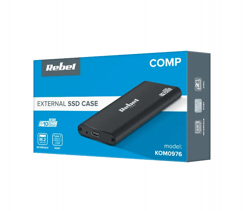 Rack extern aluminiu pentru SSD M.2 SATA, USB 3.1 tip C, Rebel