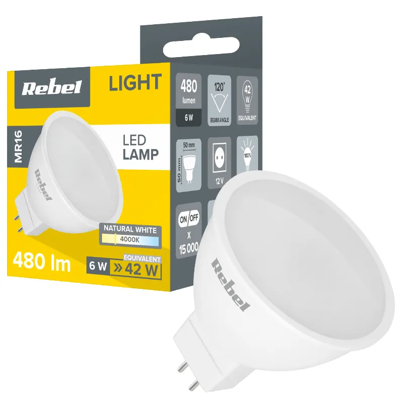 Bec LED Rebel MR16, 6 W, 4000 K