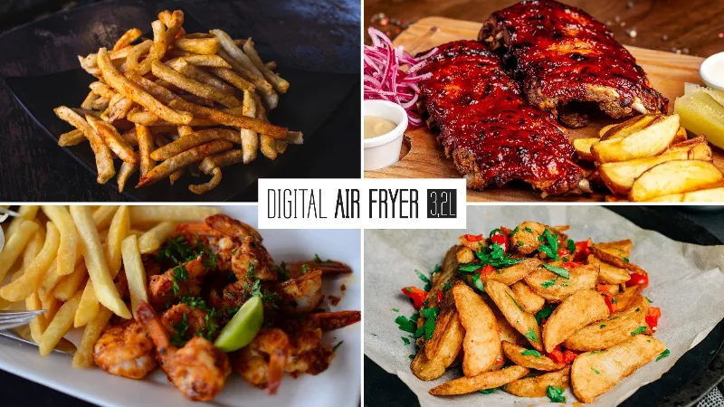 Friteuza fara ulei Teesa Digital Air Fryer 3,2 L negru