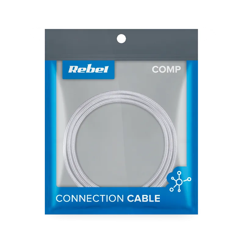 Cablu USB - micro USB Rebel 100 cm alb