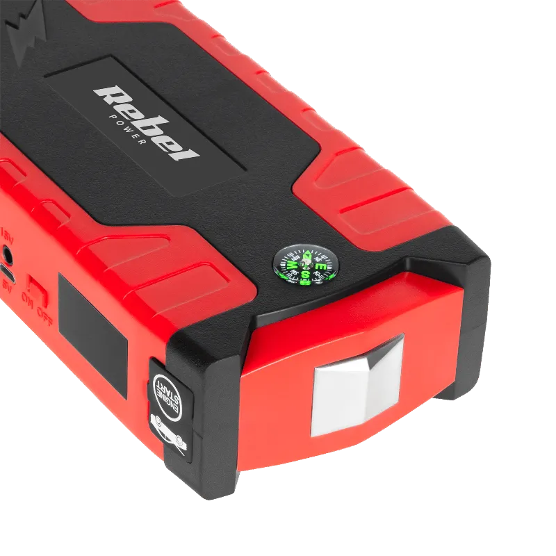 Jump starter power bank cu compresor Rebel