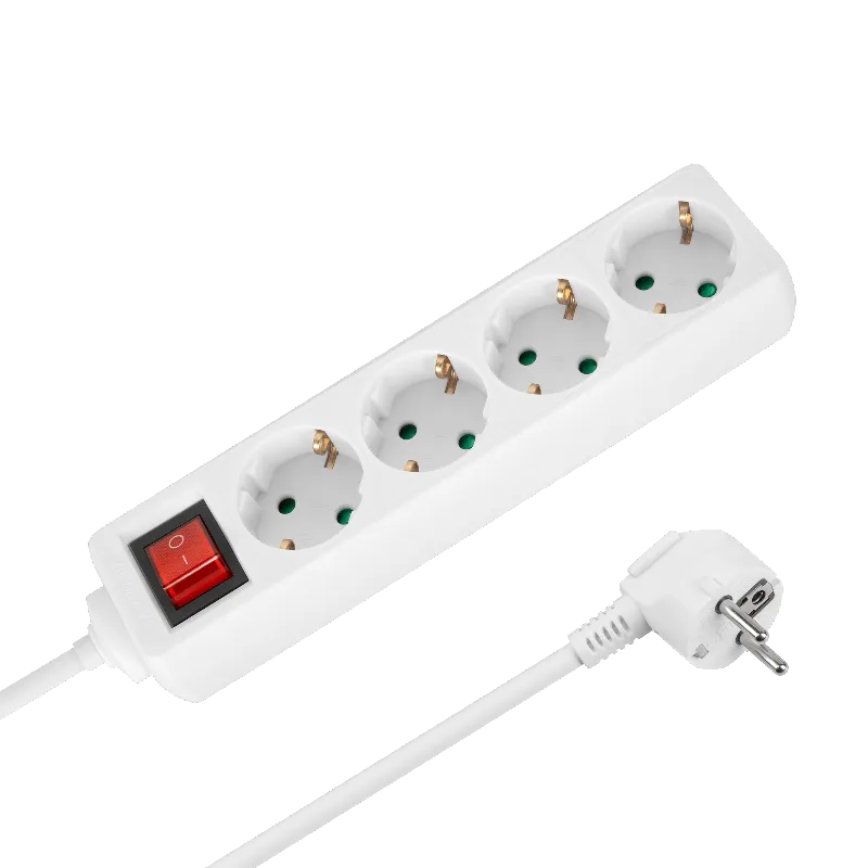 Prelungitor 4 Prize cu Intrerupator 3X1.5MM 3.0M Rebel