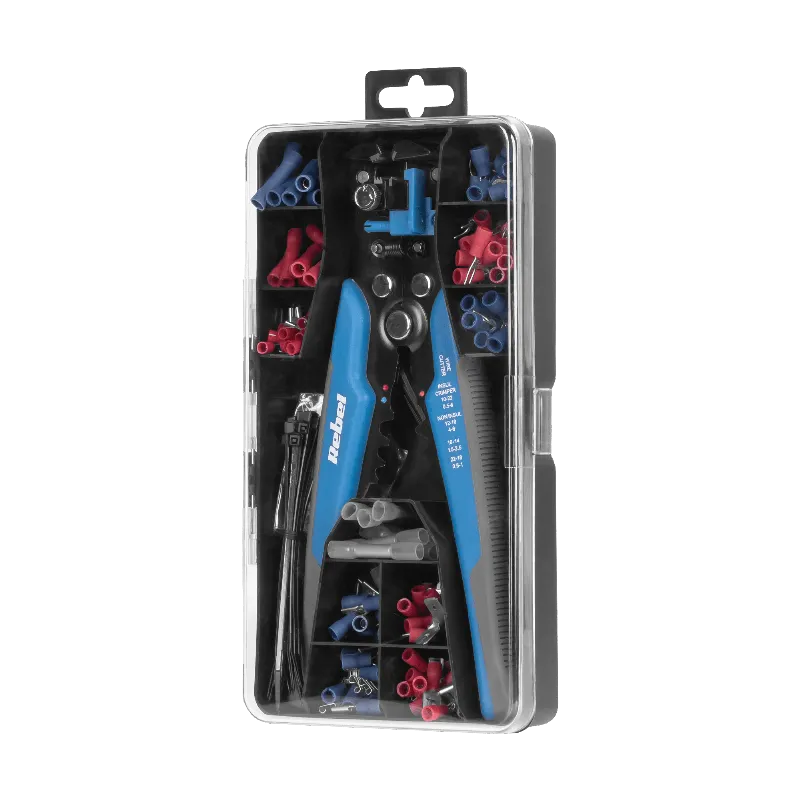 Cleste de sertizare cu set de conectori Rebel RB-1014