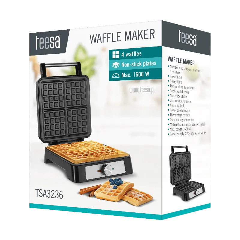 Aparat 4 Wafe 1600W Inox Teesa