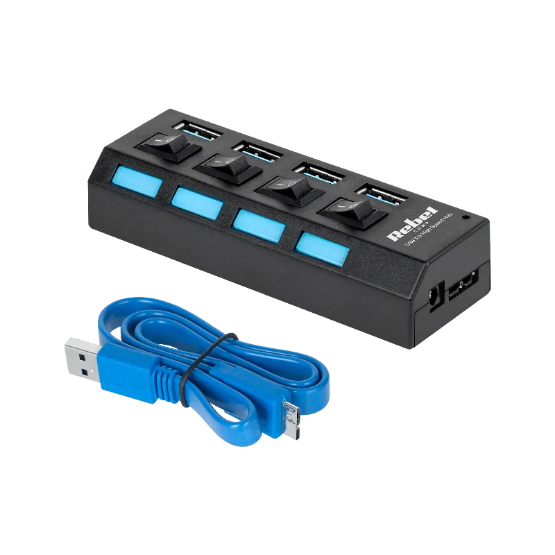 Hub USB 3.0 Rebel cu 4 porturi