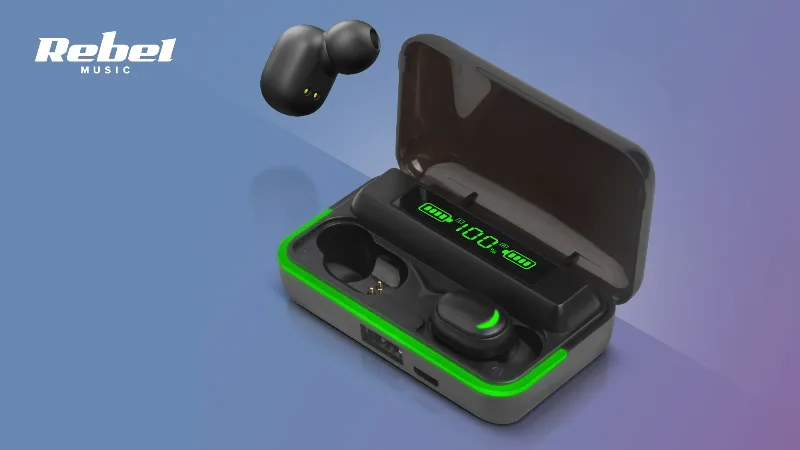 Casti Bluetooth 5.0 Rebel SN-E10 cu etui de incarcare