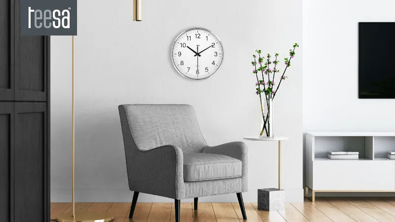 Ceas Perete 30CM Argintiu Teesa