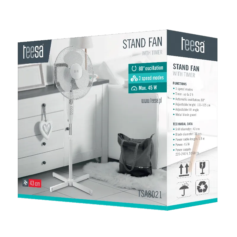 Ventilator Picior cu Timer Teesa