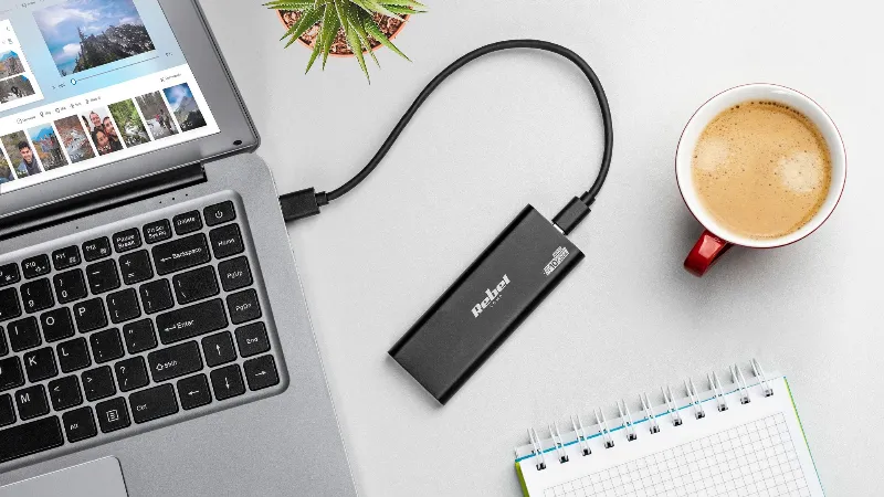 Rack extern aluminiu pentru SSD M.2 SATA, USB 3.1 tip C, Rebel