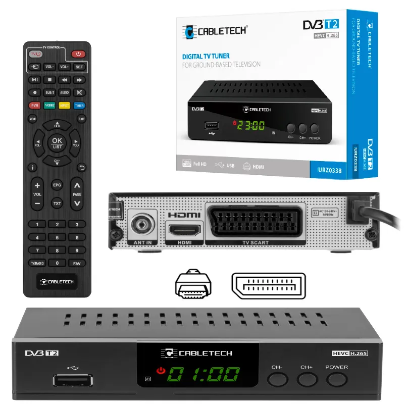 Tuner DVB-T2 H.265 Hevc LAN Cabletech