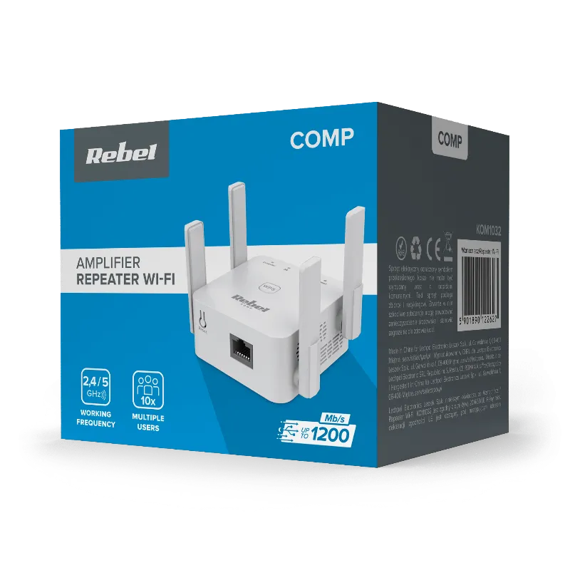 Repeater Wi-Fi dual band 2.4 GHz / 5 GHz Rebel