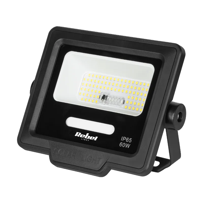 Reflector LED solar Rebel 60 W cu panou solar separat si telecomanda