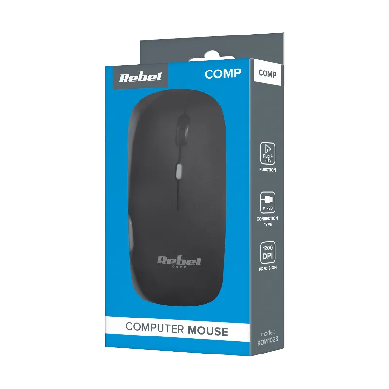 Mouse cu fir Rebel WDM210, negru
