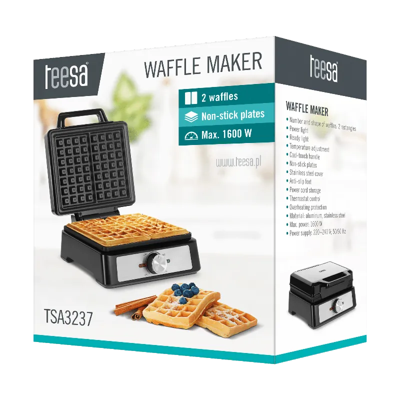 Aparat 2 Wafe 1600W Inox Teesa