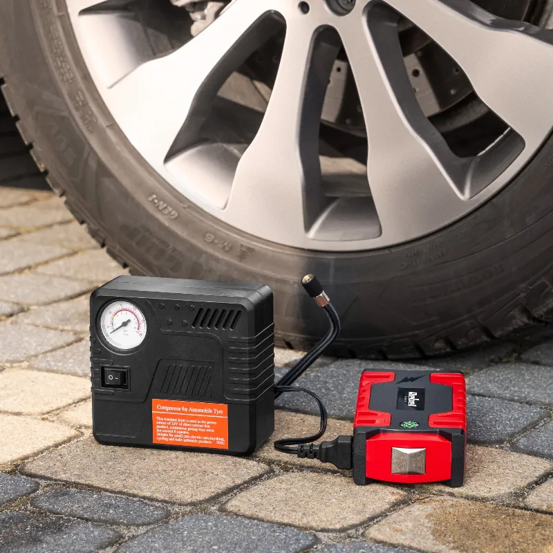 Jump starter power bank cu compresor Rebel