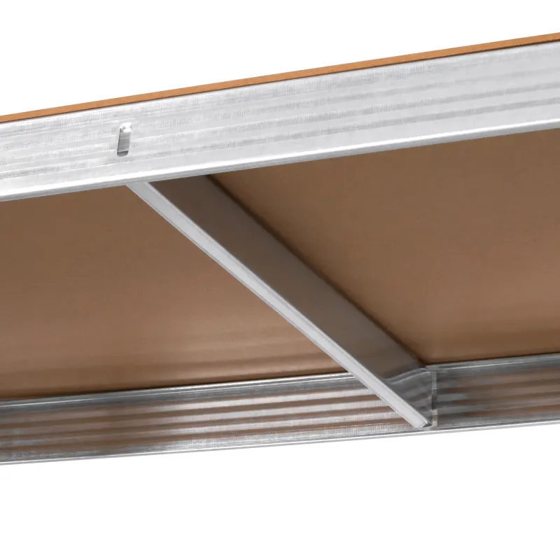 Raft metalic de depozitare Rebel, 5 polite MDF, 205 x 120 x 45 cm, 875 kg, argintiu