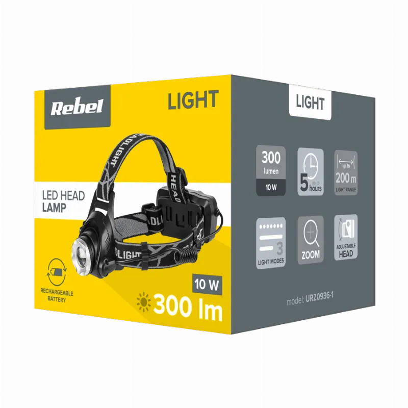Lanterna Frunte cu Acumulator 10W Rebel