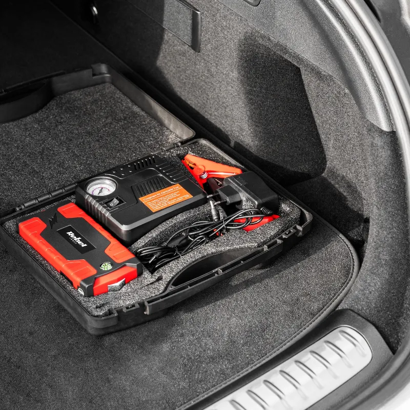 Jump starter power bank cu compresor Rebel