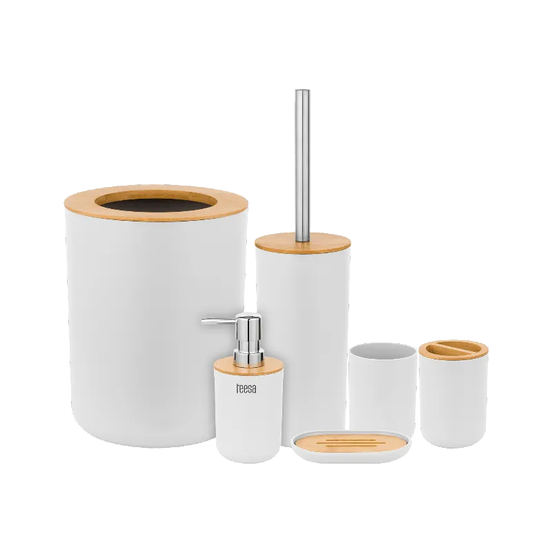 Set accesorii baie 6 piese Teesa alb