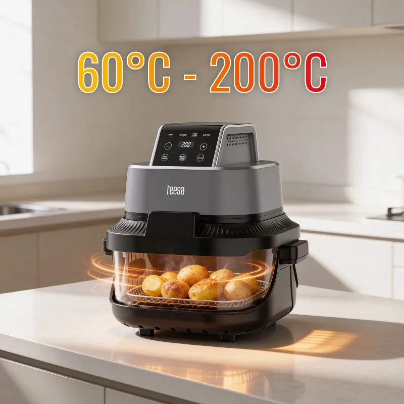 Friteuza Glass Airfryer 4L+1.5L 1500W Teesa