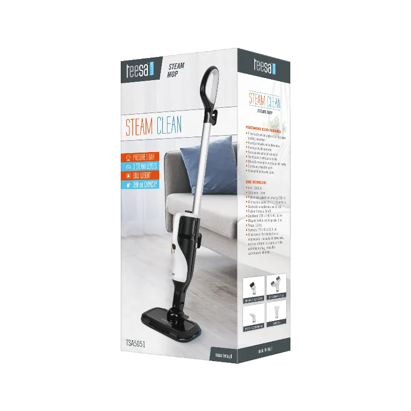 Mop cu Aburi 1500W Teesa Steam Clean