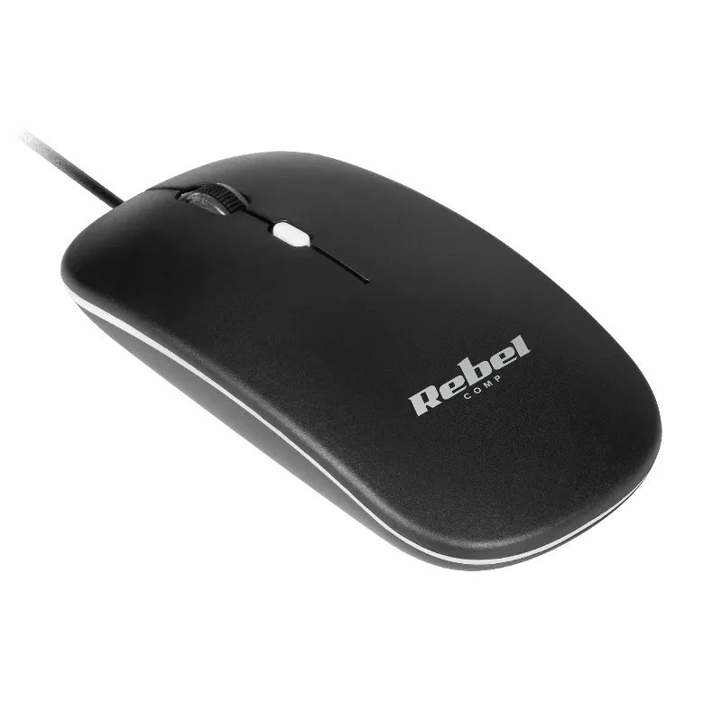 Mouse cu fir Rebel WDM210, negru
