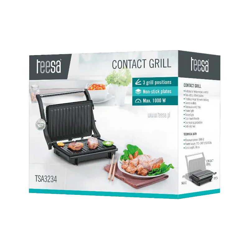 Sandwich Maker Panini 1000W Teesa