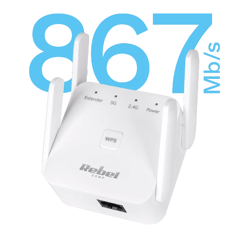 Repeater Wi-Fi dual band 2.4 GHz / 5 GHz Rebel
