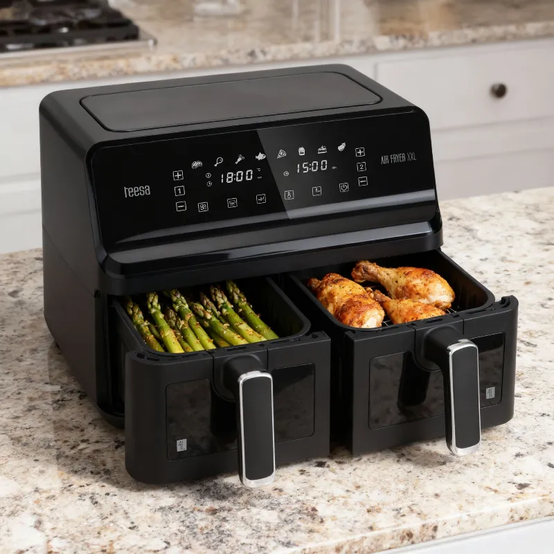 Friteuza Dubla Airfryer 8L 2700W Teesa Air Fryer Dual