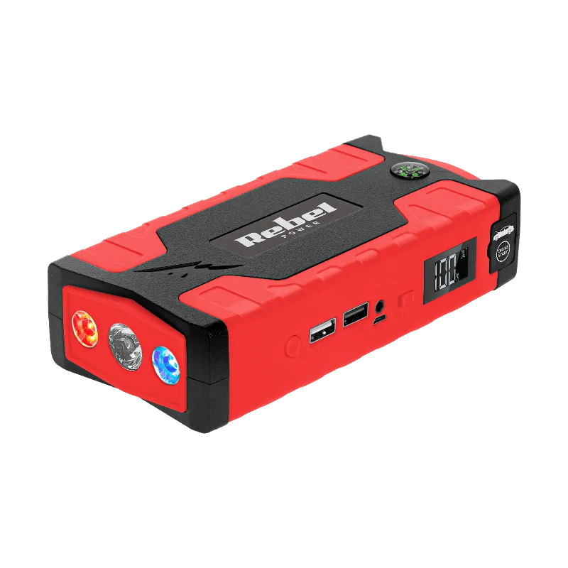 Jump starter power bank cu compresor Rebel