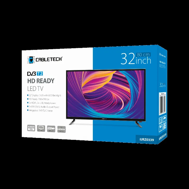 TV HD 32 Inch 81CM H.265 Hevc Cabletech