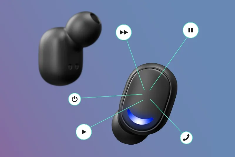 Casti Bluetooth 5.0 Rebel SN-E10 cu etui de incarcare