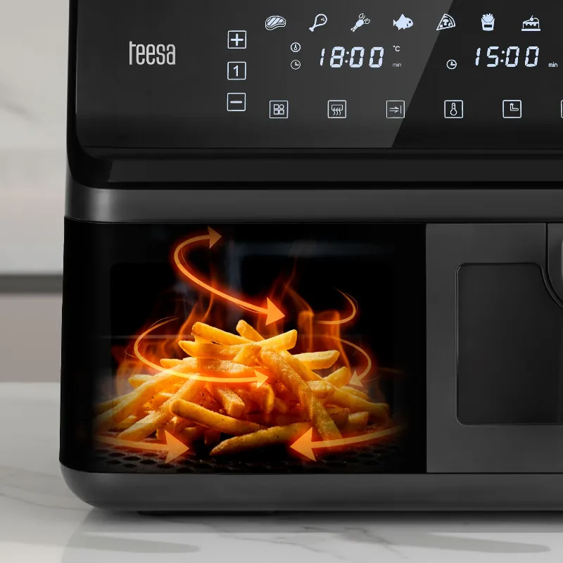 Friteuza Dubla Airfryer 8L 2700W Teesa Air Fryer Dual